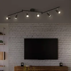 LEDVANCE LED plafondspot GU10, 6-lamps, zwart