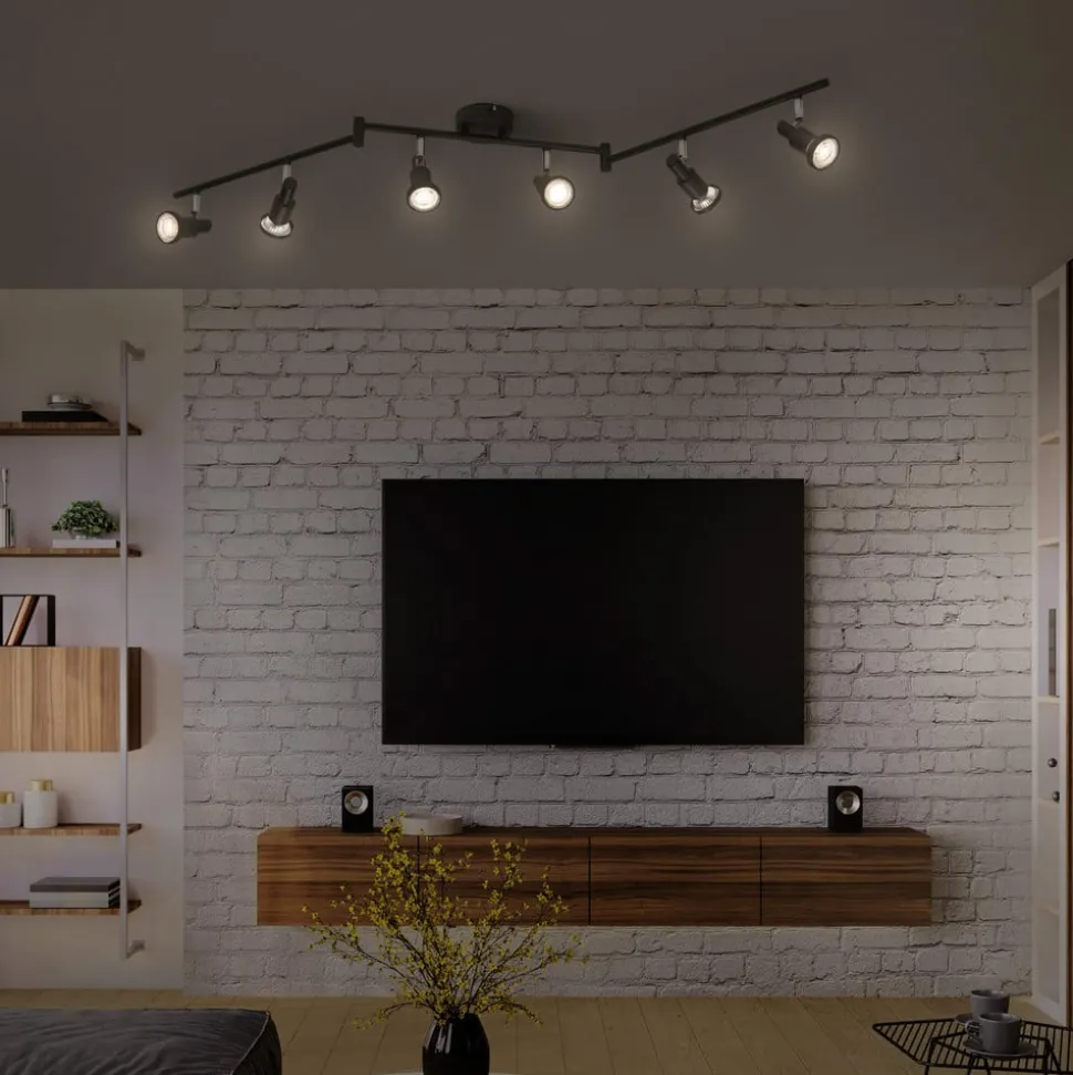 LEDVANCE LED plafondspot GU10, 6-lamps, zwart