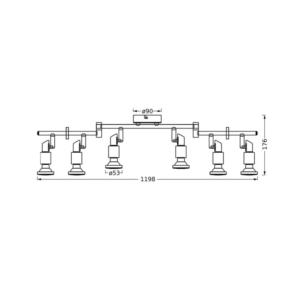 LEDVANCE LED plafondspot GU10, 6-lamps, zwart