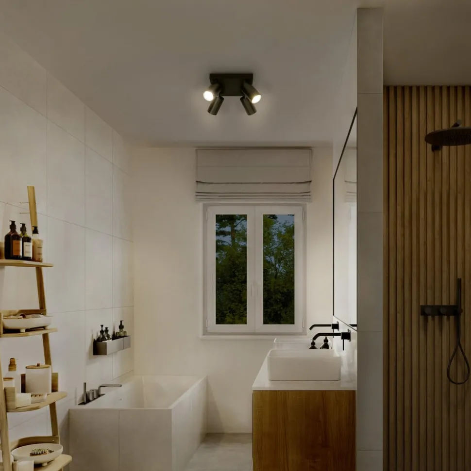 LEDVANCE LED spot Octagon dimbaar, 4-lamps vierkant zwart