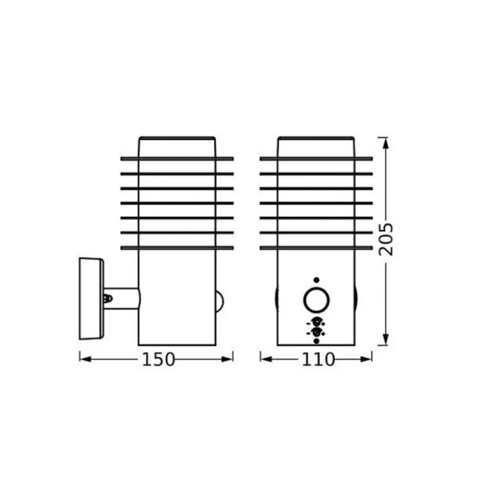 LEDVANCE LED wandlamp Endura Style Rondo, roestvrij staal, sensor
