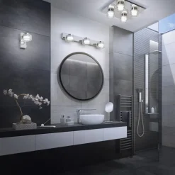 LEDVANCE LED wandlamp Orbis Flame, 3-lamps, chroom, IP44