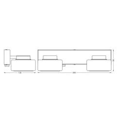 LEDVANCE LED wandlamp Orbis Flame, 2-lamps, chroom, IP44