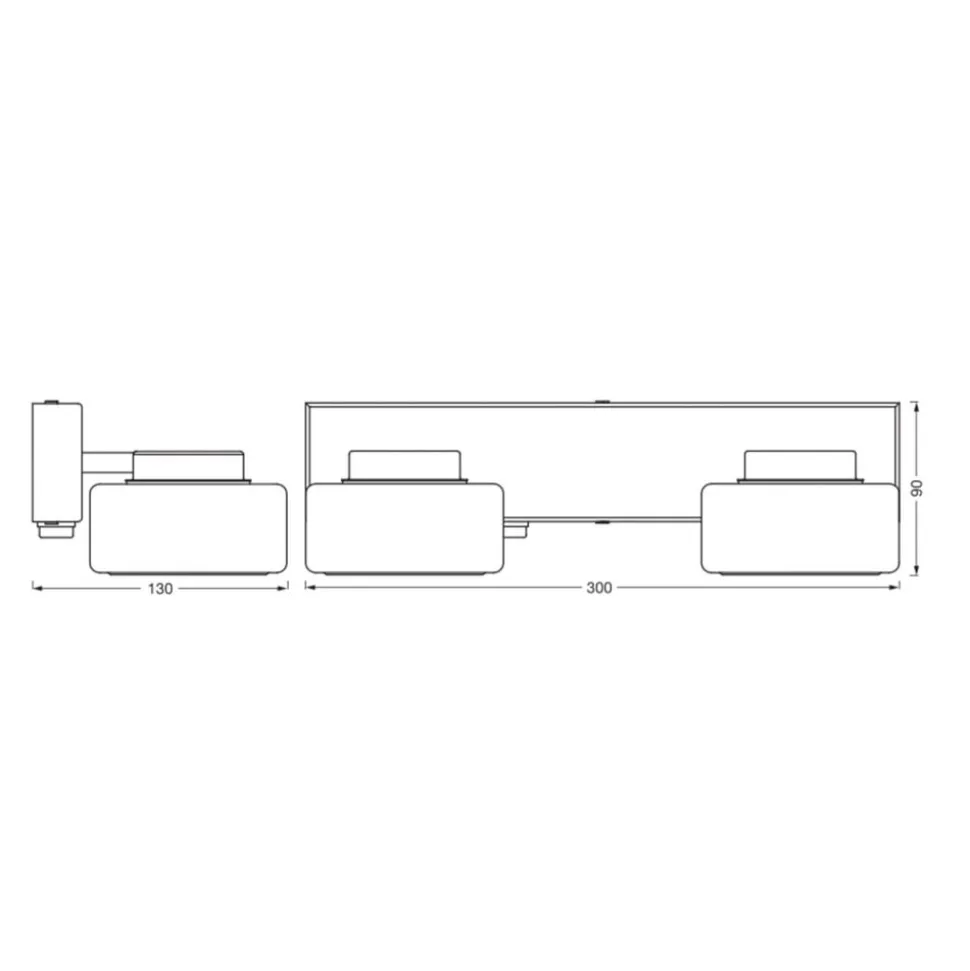 LEDVANCE LED wandlamp Orbis Flame, 2-lamps, chroom, IP44