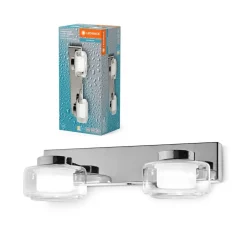 LEDVANCE LED wandlamp Orbis Flame, 2-lamps, chroom, IP44