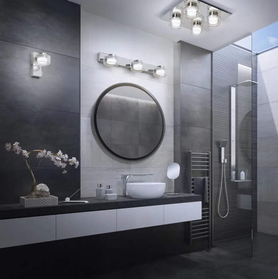 LEDVANCE LED wandlamp Orbis Flame, 2-lamps, chroom, IP44