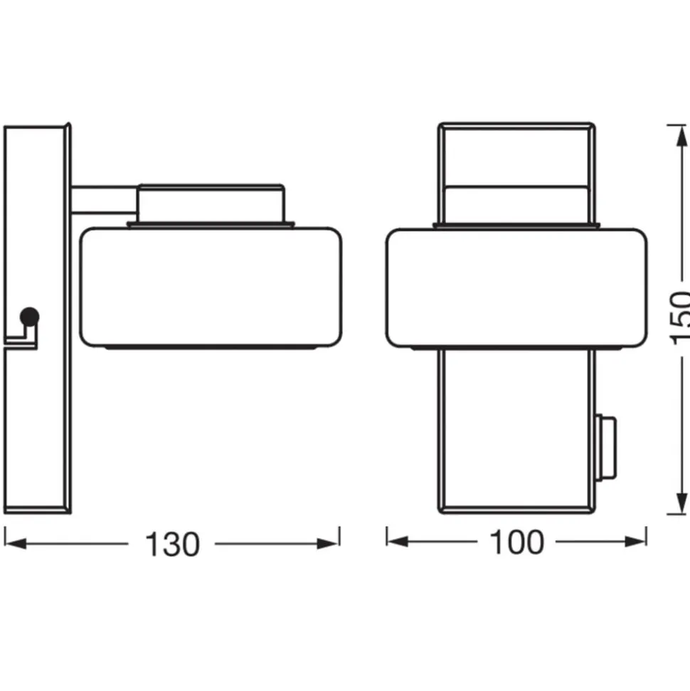 LEDVANCE LED wandlamp Orbis Flame, 1-lamp, zwart, IP44