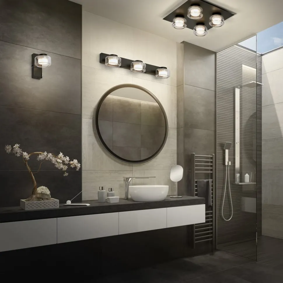 LEDVANCE LED wandlamp Orbis Flame, 1-lamp, zwart, IP44