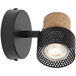 LEDVANCE LED wandspot Cork, GU10, dimbaar, zwart