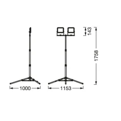 Ledvance LED-Worklight Value Tripod 2-lamps. 2 x 10 W