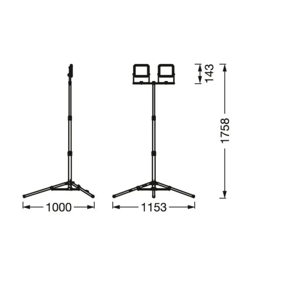 Ledvance LED-Worklight Value Tripod 2-lamps. 2 x 10 W
