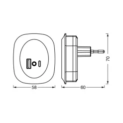 LEDVANCE Lunetta Edge stekker-nachtlicht zwart