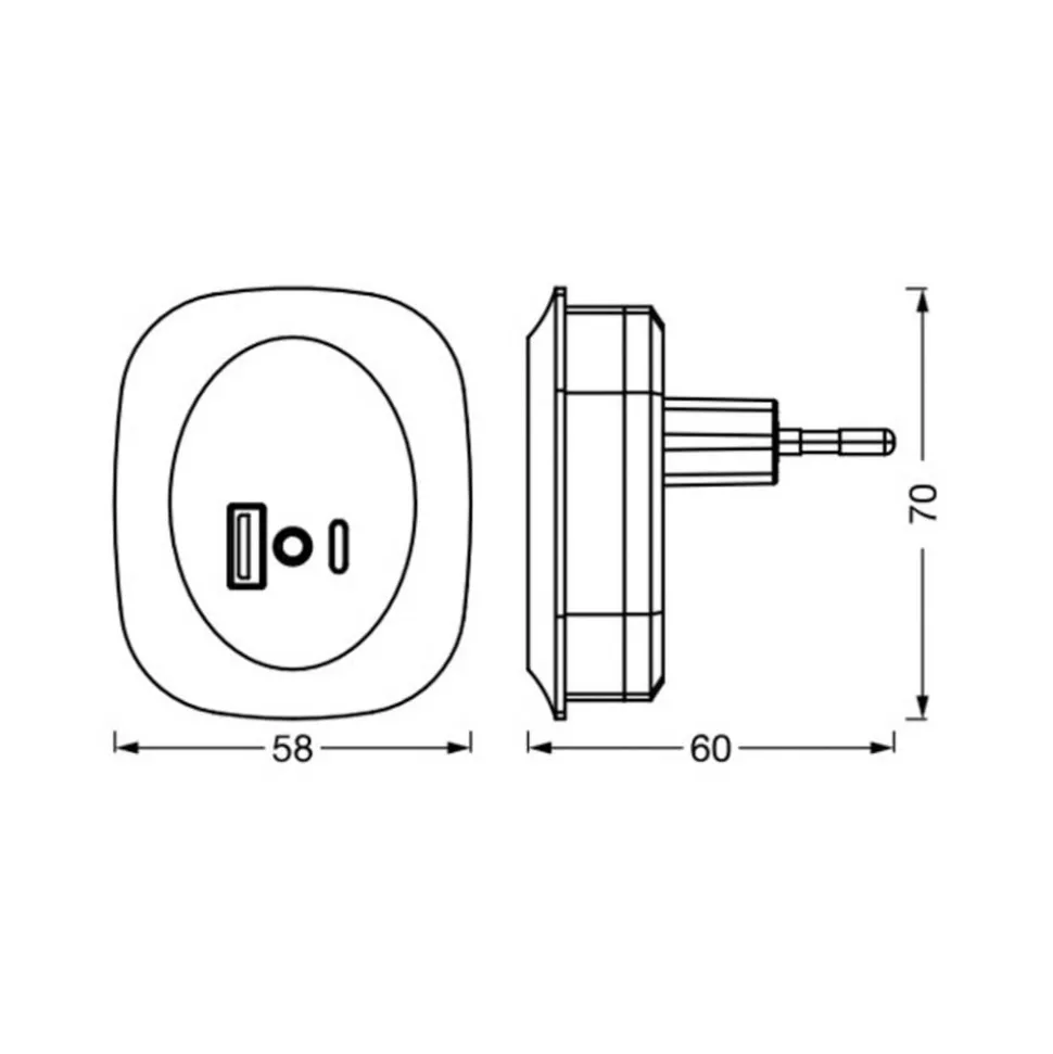 LEDVANCE Lunetta Edge stekker-nachtlicht zwart
