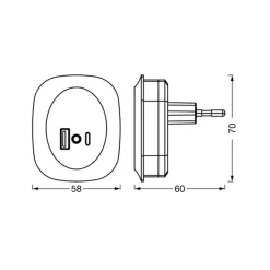 LEDVANCE Lunetta Edge stekker-nachtlicht wit