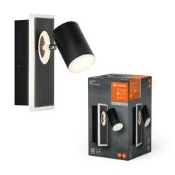 LEDVANCE Mars LED wandspot, 2-lamps, 1 spot, zwart