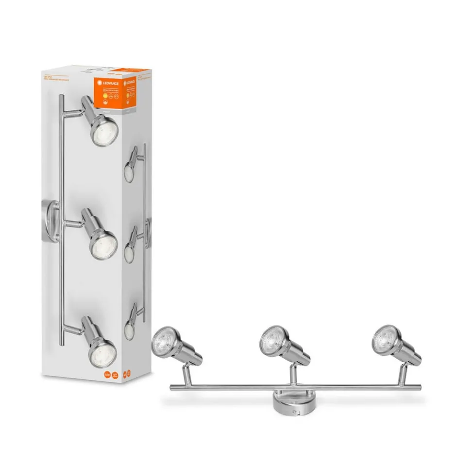 LEDVANCE Niclas LED spot, nikkel, 3-lamps