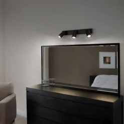 LEDVANCE Octagon LED spot, dimbaar, 3-lamps, zwart