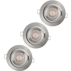 LEDVANCE Simple Dimbare LED spot in een set van 3, nikkel