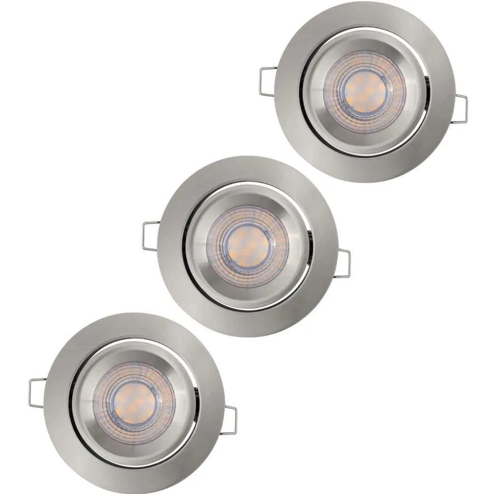 LEDVANCE Simple Dimbare LED spot in een set van 3, nikkel