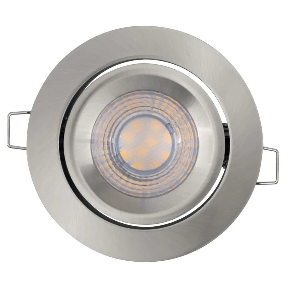 LEDVANCE Simple Dimbare LED spot in een set van 3, nikkel