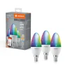 LEDVANCE SMART+ LED, kaars, E14, 4,9 W, CCT, RGB, WiFi, 3 eenheden