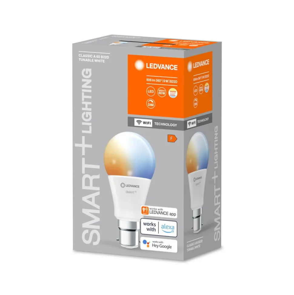 LEDVANCE SMART+ WiFi B22d 9W Klassiek 2.700-6.500K