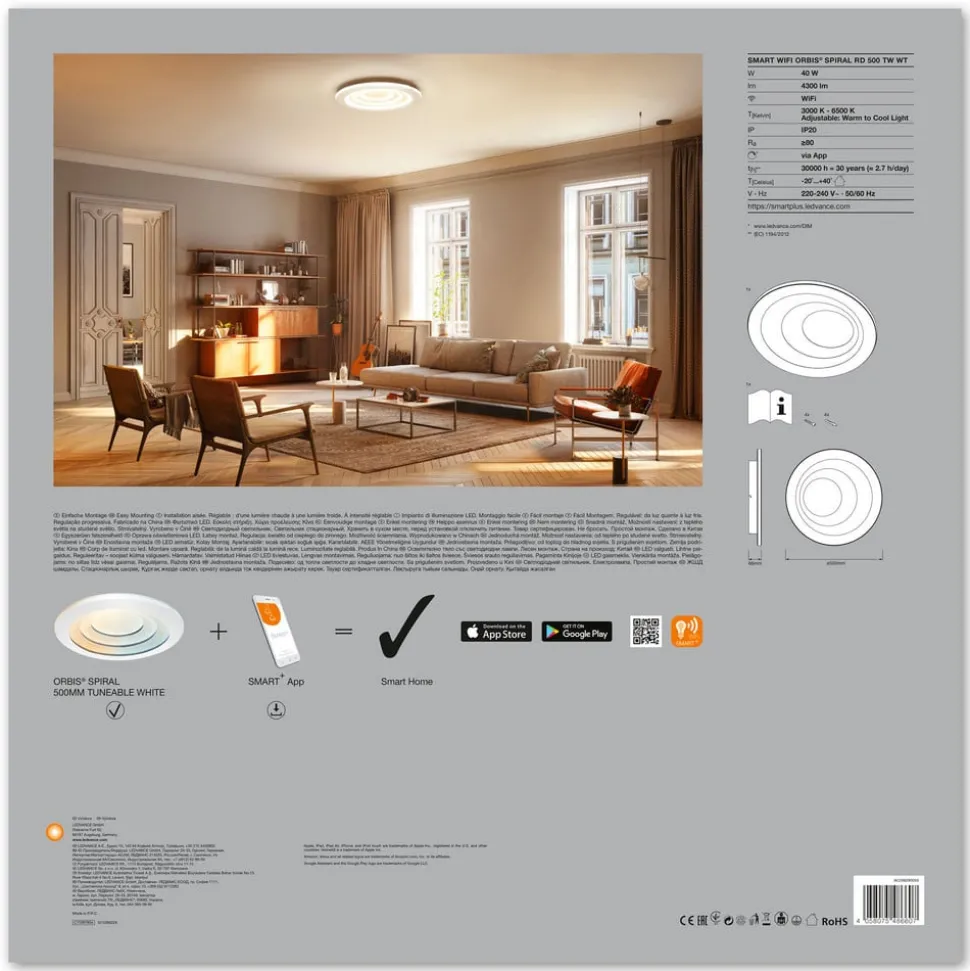 LEDVANCE SMART+ WiFi Orbis Spiral CCT 50cm wit