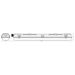 LEDVANCE Submarine PCR 60 G13 T8 840 2x7W vochtbestendige lamp