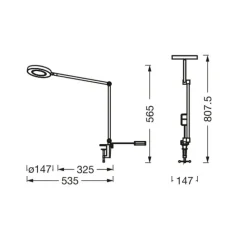 LEDVANCE SUN@Home Panan Desk Disc, klem, zwart