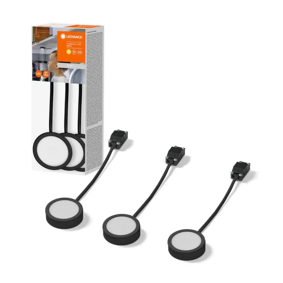 LEDVANCE Undercabinet Puck meubelspot per 3 zwart