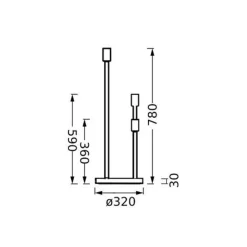 LEDVANCE vloerlamp Decor Stick 3-lamps. Hoogte 78cm, donkergrijs