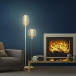 LEDVANCE vloerlamp Decor Stick 2-lamps, hoogte 146cm, beige