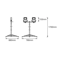 LEDVANCE Worklight Tripod LED schijnwerper voor bouw 2x20W