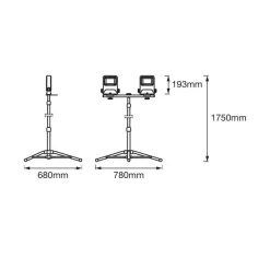 LEDVANCE Worklight Tripod LED schijnwerper 2x30W