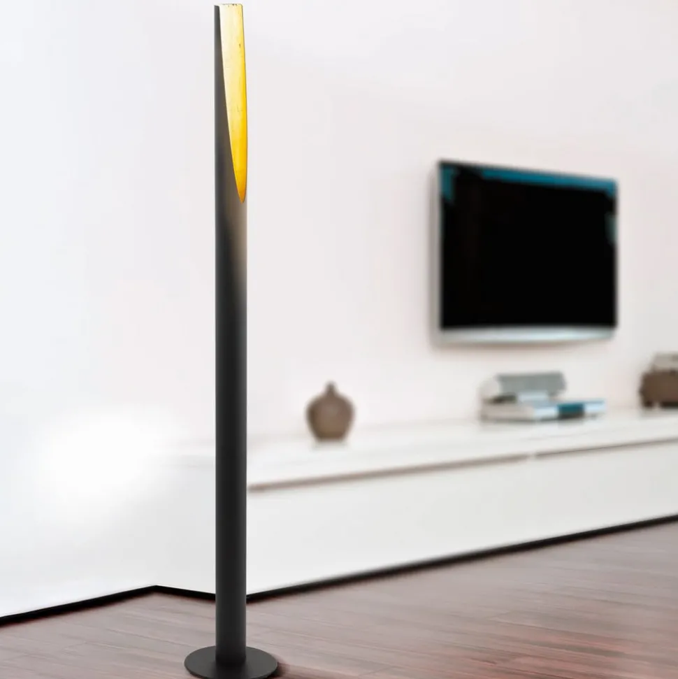 LED-voetlamp Barbotto in zwart/goud