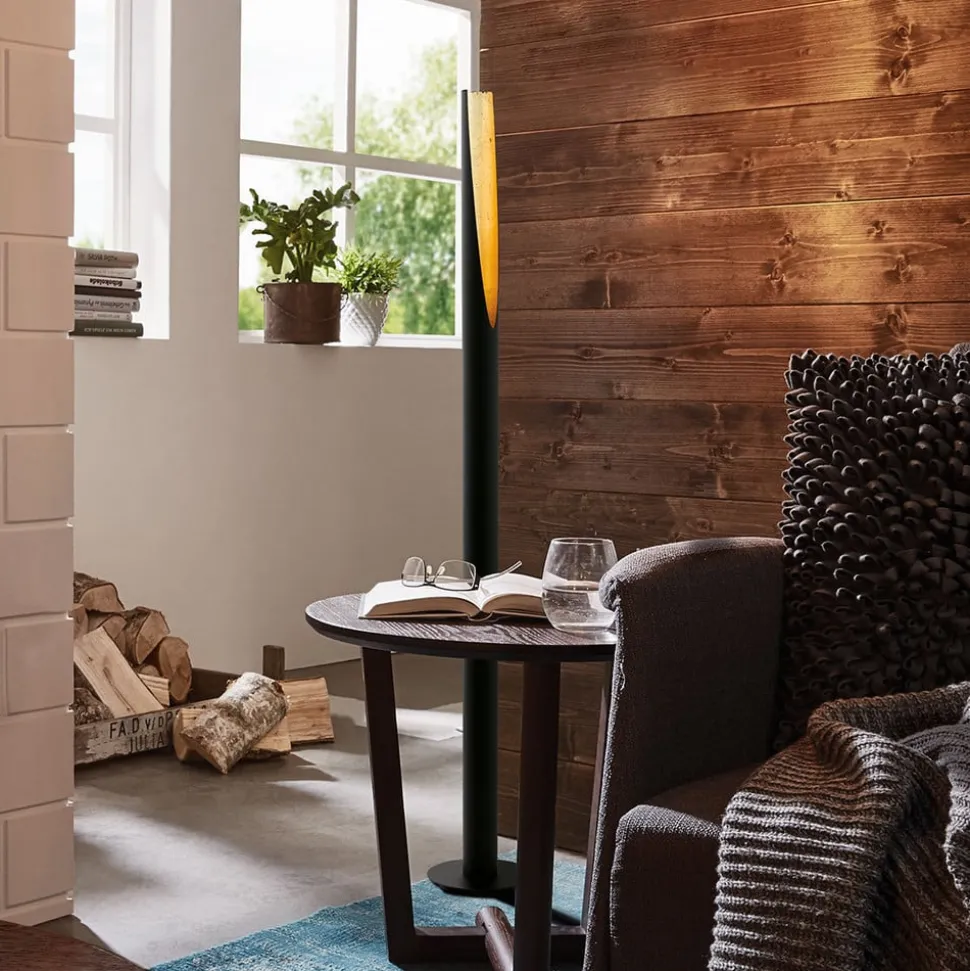 LED-voetlamp Barbotto in zwart/goud