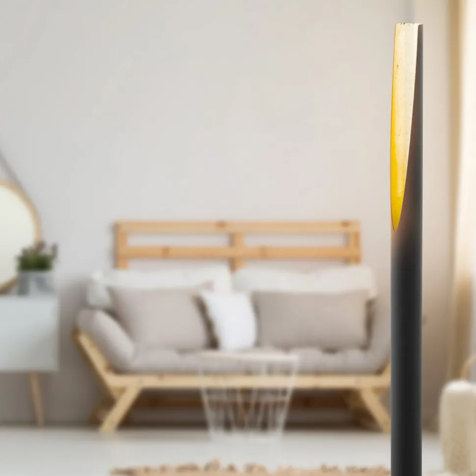 LED-voetlamp Barbotto in zwart/goud