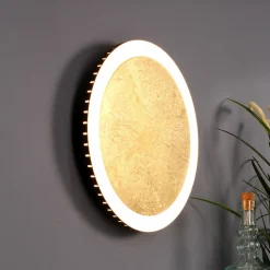 LED-wandlamp Moon Ø 40 cm, goud