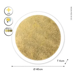 LED-wandlamp Moon Ø 40 cm, goud