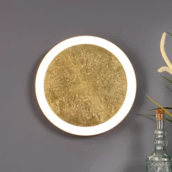 LED-wandlamp Moon Ø 30 cm, goud