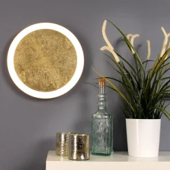 LED-wandlamp Moon Ø 30 cm, goud