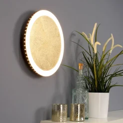 LED-wandlamp Moon Ø 30 cm, goud