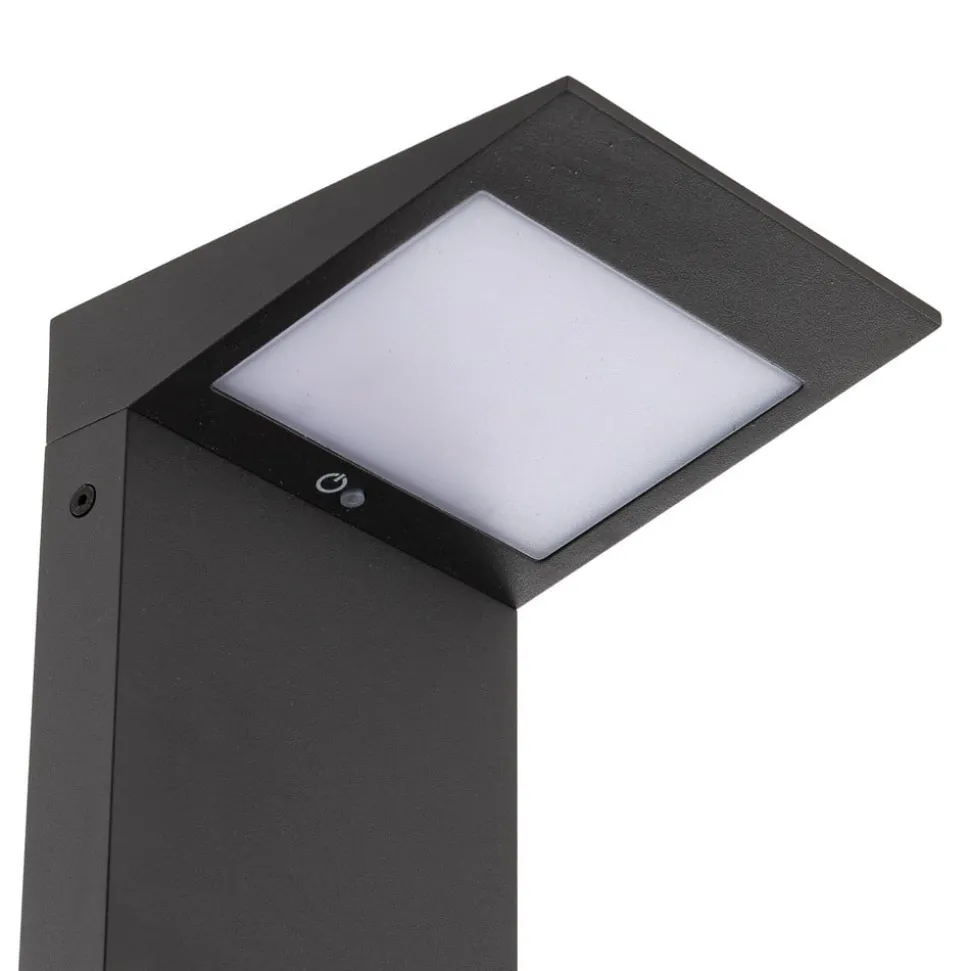 LED-wegepaal Soleil, antraciet, metaal, IP54, sensor