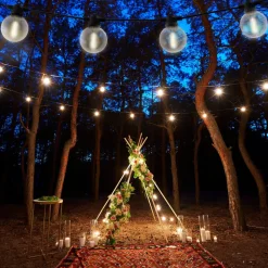 LED-zonnelichtketting CADENA, 2.500 K, zwart 10-lamps 10 m