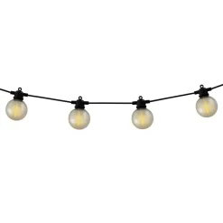 LED-zonnelichtketting CADENA, 2.500 K, zwart 10-lamps 10 m