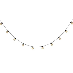 LED-zonnelichtketting CADENA, 2.500 K, zwart 10-lamps 10 m