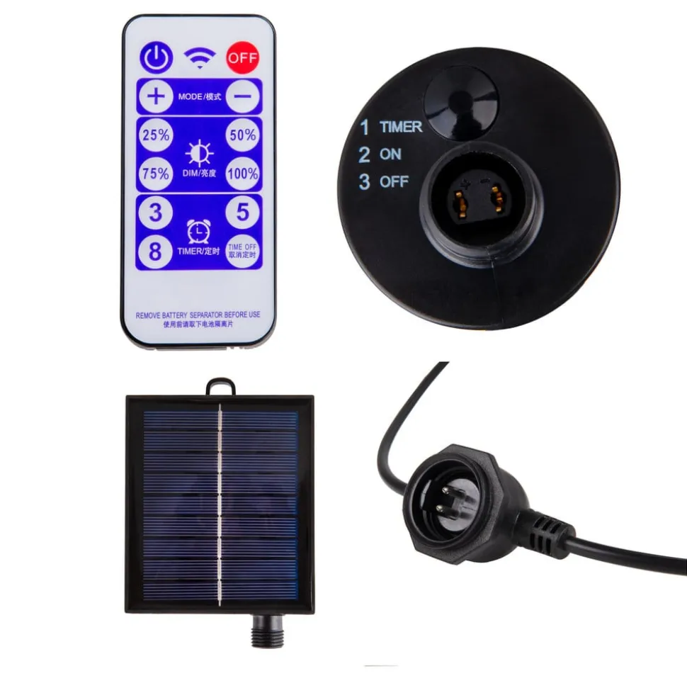 LED-zonnelichtketting CADENA, RGB, zwart, 10-lamps, 10 m