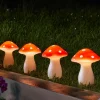 LED-zonnepaneel Fairy Mushroom, set van 4, rood/wit, IP44