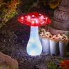 LED-zonnepaneel met grondpen Magic Mushroom, set van 3, rood/wit, IP44