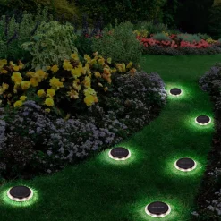 LED-zonne-vloerlamp KANE, zwart, set van 6, IP44